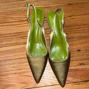Lulu's Olive Green Slingback Heels